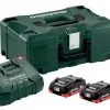 Kit De 2 Batteries 18V LiHD 4.0Ah Avec Chargeur ASC 30-36V En MetaLoc Metabo