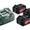 Kit De 3 Batteries 18V Li-Ion 5.2Ah Et Chargeur ASC 30-36V Metabo