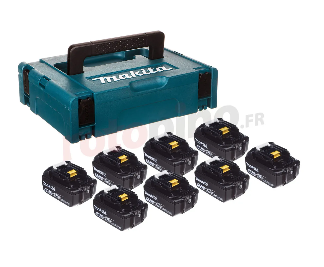 Kit De 8 Batteries 18V 5.0Ah Dans Un Coffret MAKPAC Makita 199697-1 3 Kit De 8 Batteries 18V 5.0Ah Dans Un Coffret MAKPAC Makita 199697-1
