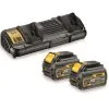 Pack 2 Batteries 54/18V 2,0/6,0Ah + Chargeur Double DeWalt FLEXVOLT DCB132T2